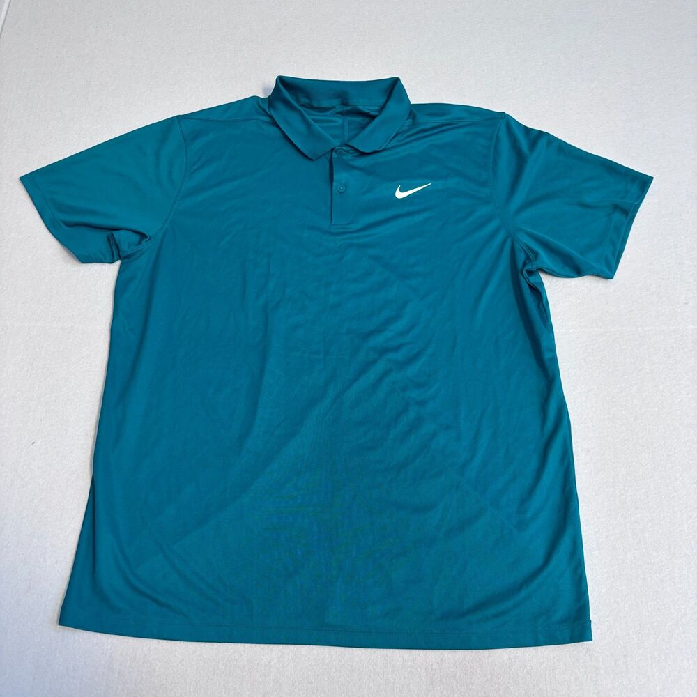 Nike Dri-Fit Golf Polo Shirt Mens XL Teal Green Preppy Short Sleeve NWT